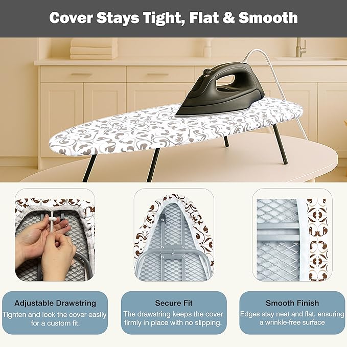 Small Ironing Board Cover and Pad 12.5"x30" Small Iron Board Cover
