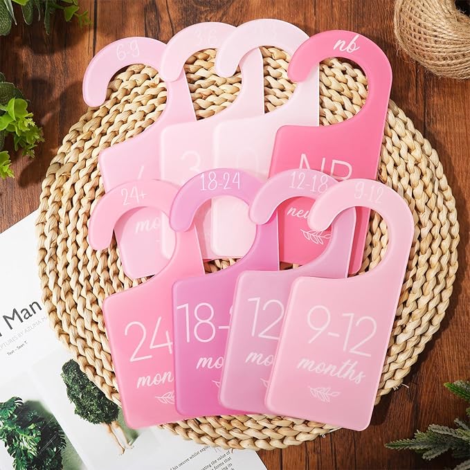 Whaline Acrylic Baby Closet Dividers Pink Hanging Infant Clothes Hanger