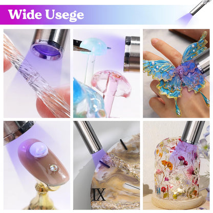 LET'S RESIN UV Resin Kit with Torch, Bonding & Curing in Seconds, 30g UV Resin Kit with UV Flashlight for Welding, Jewelry UV Glue Adhesive for Plastic Repair, Glass Light, Craft Decor
