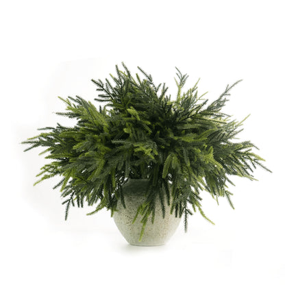 WHANLEY L&Q 20-Piece Set 23" Christmas Norfolk Pine Branches with Lights - Battery Operated Christmas Decorations - Warm Lights -Norfolk Pine Stems for Xmas DIY Crafts Garland Wreath- Christmas Decor