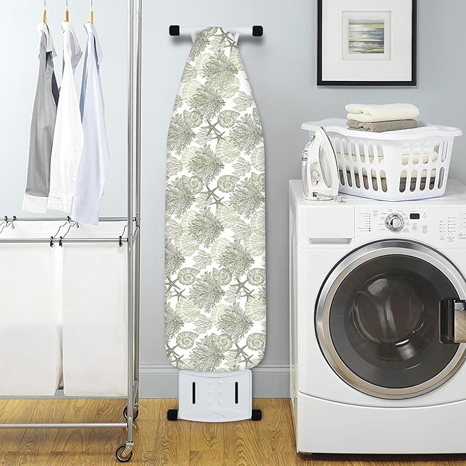 Extra Thick Ironing Board Cover and Pad, Coastal Summer Beach Coral Starfish