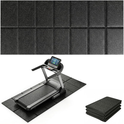 Treadmill Mat for Carpet & Hard Floors, 68" x 24" Foldable Floor Extra Thick Protection Mat, Non-Slip Noise & Shock Absorbing for Walking Pad, Exercise Bike, Elliptical, Home Gym Equipment