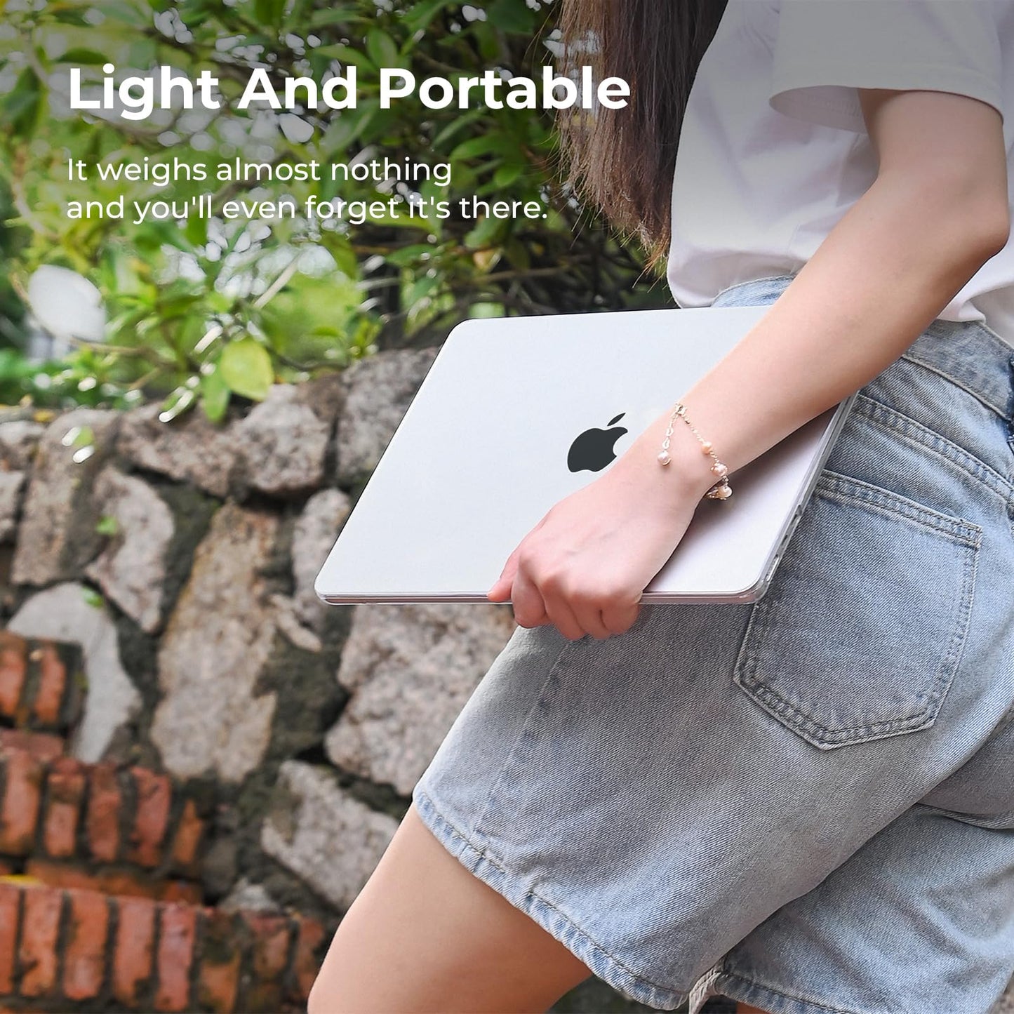 EooCoo Case compatible for M4 M3 M2 Macbook Air 15 inch A3241 A3114 A2941 with Touch ID,2025 2024 2023 Release, Transparent Plastic Hard Shell Cover, Smooth Shiny Surface, Crystal Clear