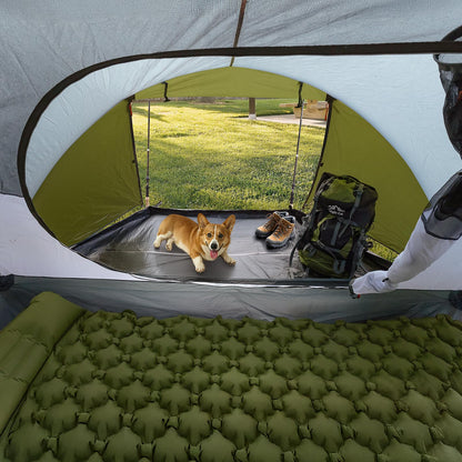 Night Cat Pop Up Tent 2-3 Persons Instant Set Up Tent with Footprint Tarp & Porch, Automatic Double Layer Waterproof Camping Tent with Rainfly Trekking Pole Not Included
