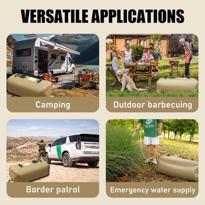 LATHEVEE Yellow Drinking Water Storage Bladder,50 Gallon Portable Water Bladder Tank, RV Water Tank, Can Be Used for Storing Drinking Water, Camping, Traveling, Wilderness Survival Patrols, Etc.