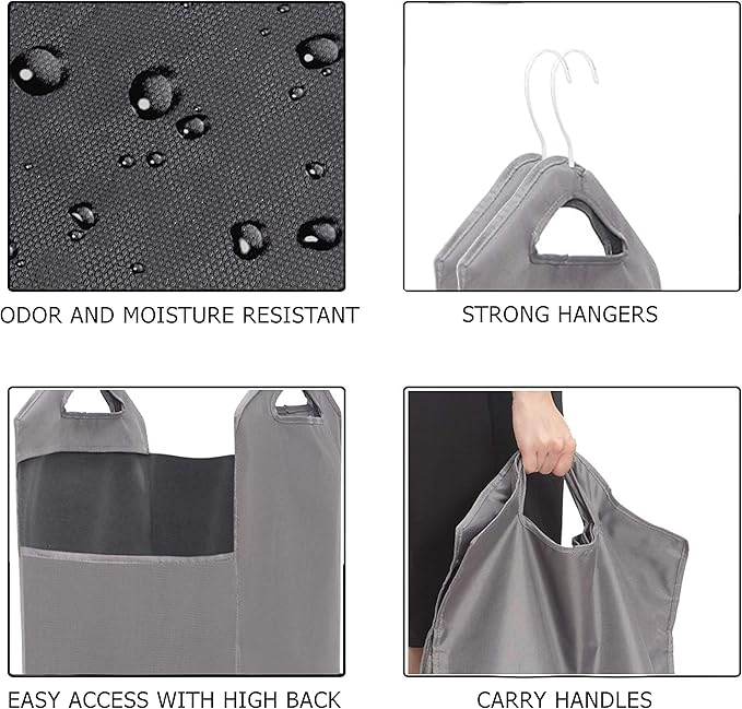 The Fine Living Co. Hanging Laundry Hamper Bag, Heavy Duty, Space Saving Closet