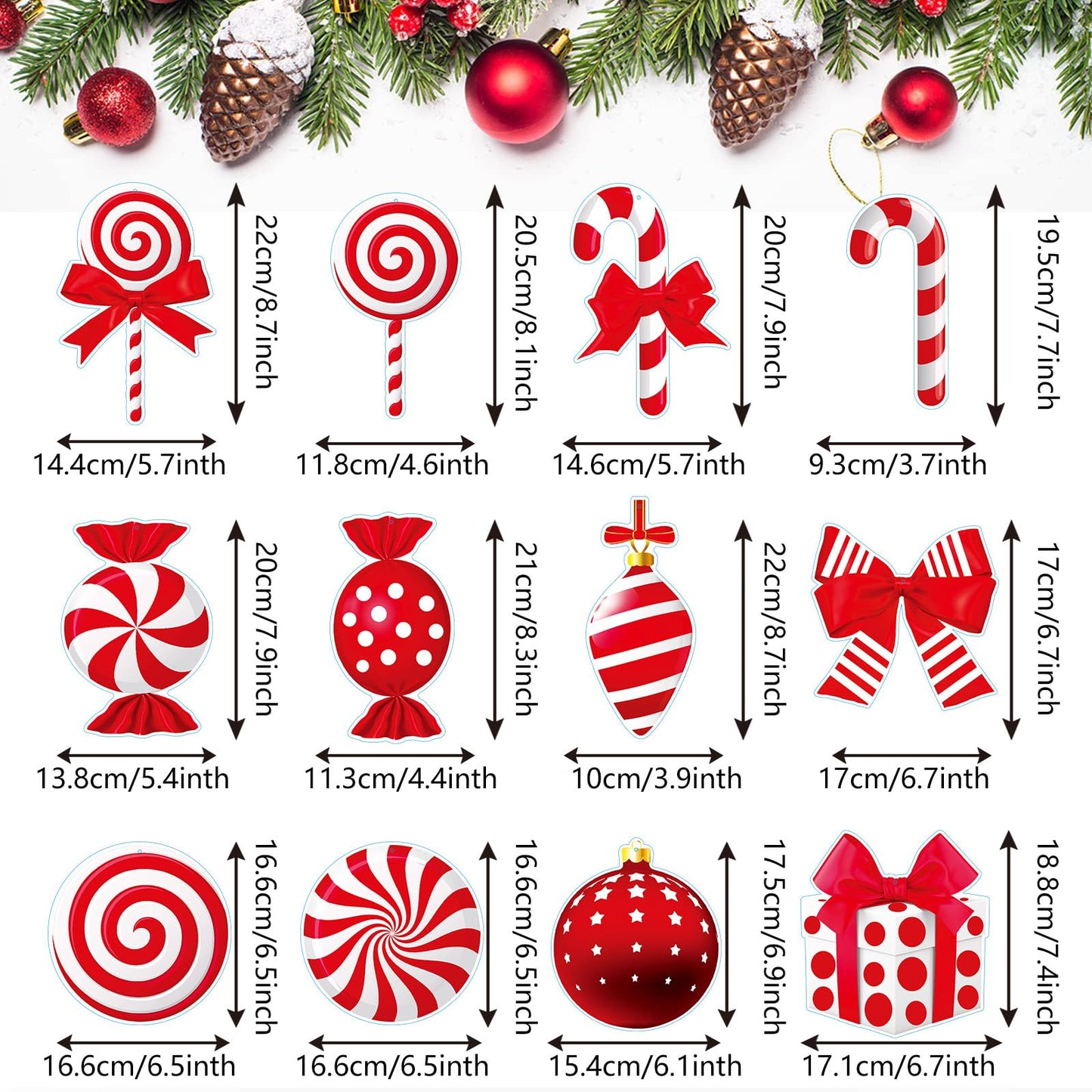Christmas Hanging Swirls Decorations - Red White Christmas Party Decorations Xmas Peppermint Candy Cane Hanging Ceiling Decor for Home Xmas Winter Holiday Party Decor