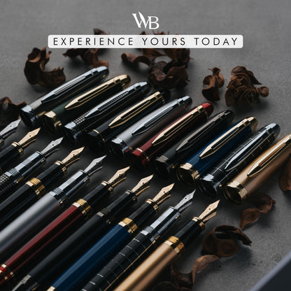 Wordsworth & Black Majesti Fountain Pen-(Black), Luxury Case, 24K Gold Finish; 18K Gilded Medium Nib- Ink Cartridges, Refillable Ink Converter-Calligraphy Pen-Best Business Gift Set for Men & Women