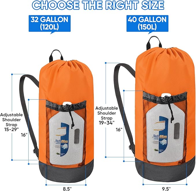BALEINE 120L Laundry Bag Backpack, 900D Oxford Fabric Large Travel Laundry Bags