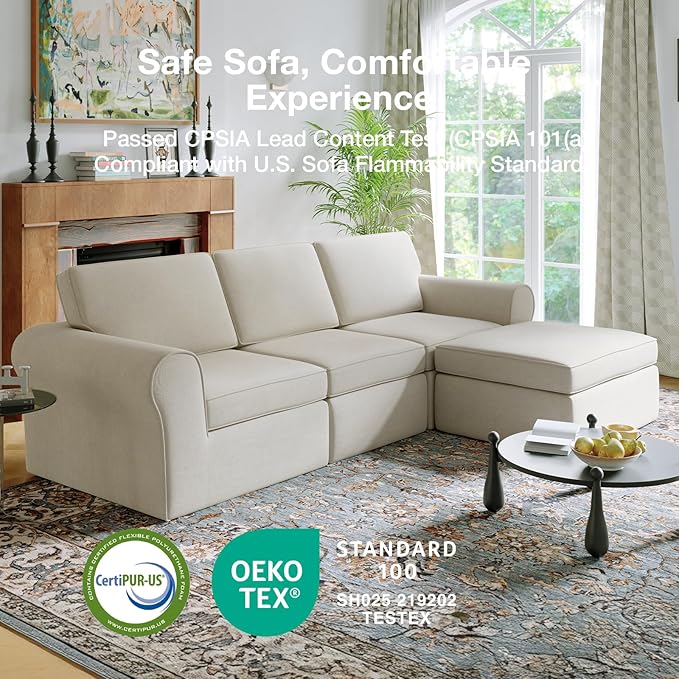 Novilla 108" Modular Sectional Sofa, Modular Sectional Couches