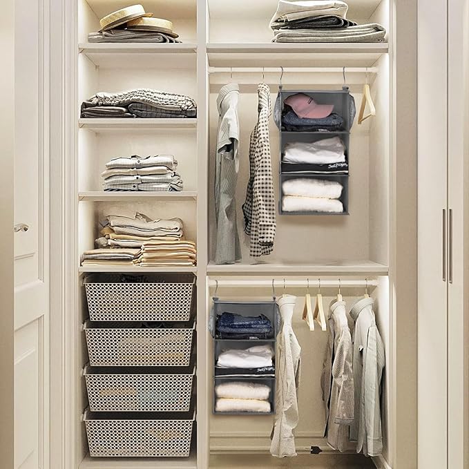 MAX Houser 3 Tier Shelf Hanging Closet Organizer, Closet Hanging Shelf