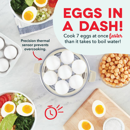 DASH Rapid Egg Cooker: 6 Egg Capacity Electric Egg Cooker for Hard Boiled Eggs, Poached Eggs, Scrambled Eggs, or Omelets with Auto Shut Off Feature - Aqua, 5.5 Inch (DEC005AQ)