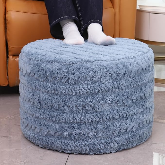Asuprui Round Footstool Ottoman, 20x14 Inches Multi-Functional Modern Foot Stool