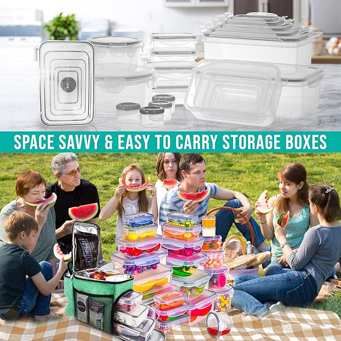 RockBerry 50 Pcs Large Food Storage Containers