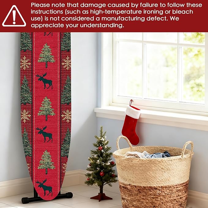 Nuxovilar Ironing Board Covers Winter Moose and Tree Pattern Polyester 15x54