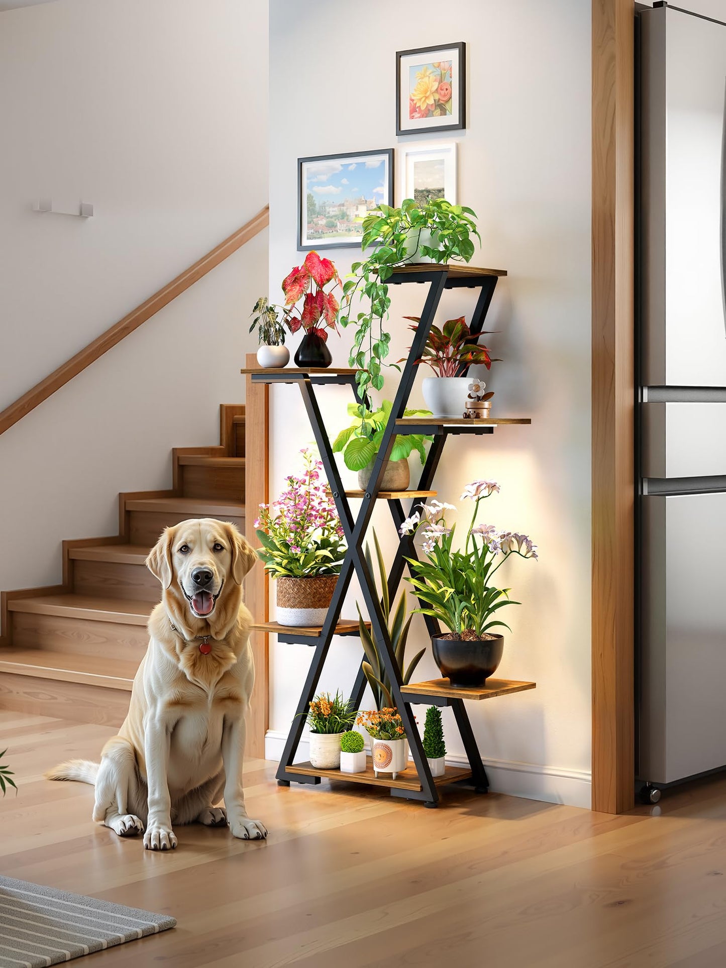 MemoCastle Plant Stand Indoor with Grow Lights: Large Multi-Tiered Metal Rack - Lighted Vertical Shelf with Timer for Flowers and Succulents