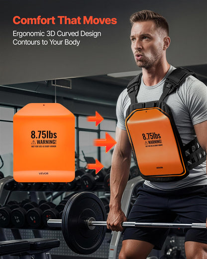 VEVOR Curved Weight Vest Plates, 8.75 LB Pairs, Premium Steel Tactical Weighted Plates for Vest, Ergonomic Design, for Strength Endurance Training, Running, Jogging, Fitness, Heavy Workouts