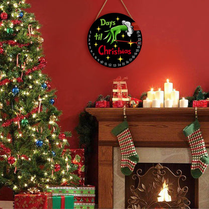Christmas Decorations Welcome Sign Christmas Countdown Advent Calendar Wooden Decorative Reusable Countdown Calendar for Xmas Winter Home Wall Indoor Outdoor Decor 12 Inch