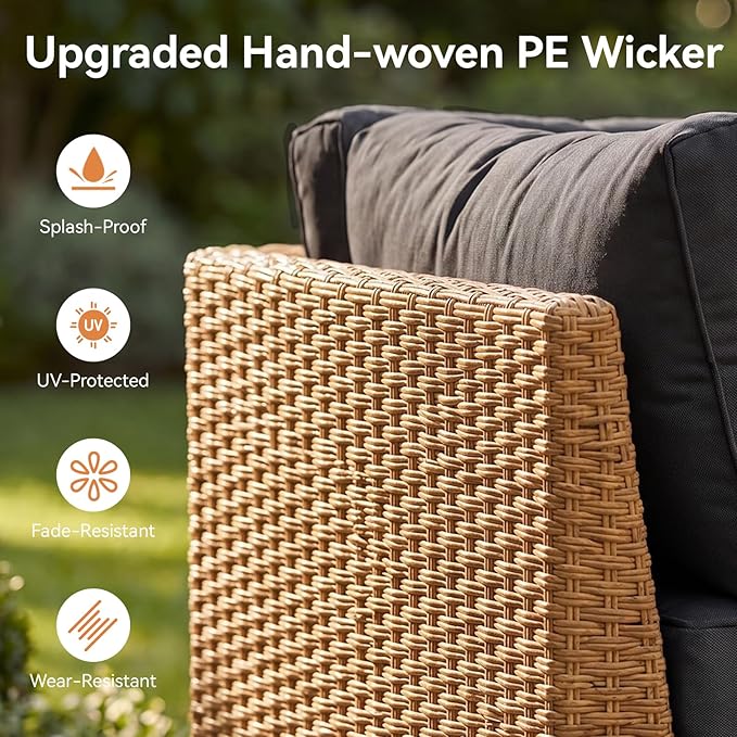 Aoxun 7-Piece Patio Furniture Set, Wicker Outdoor Furniture