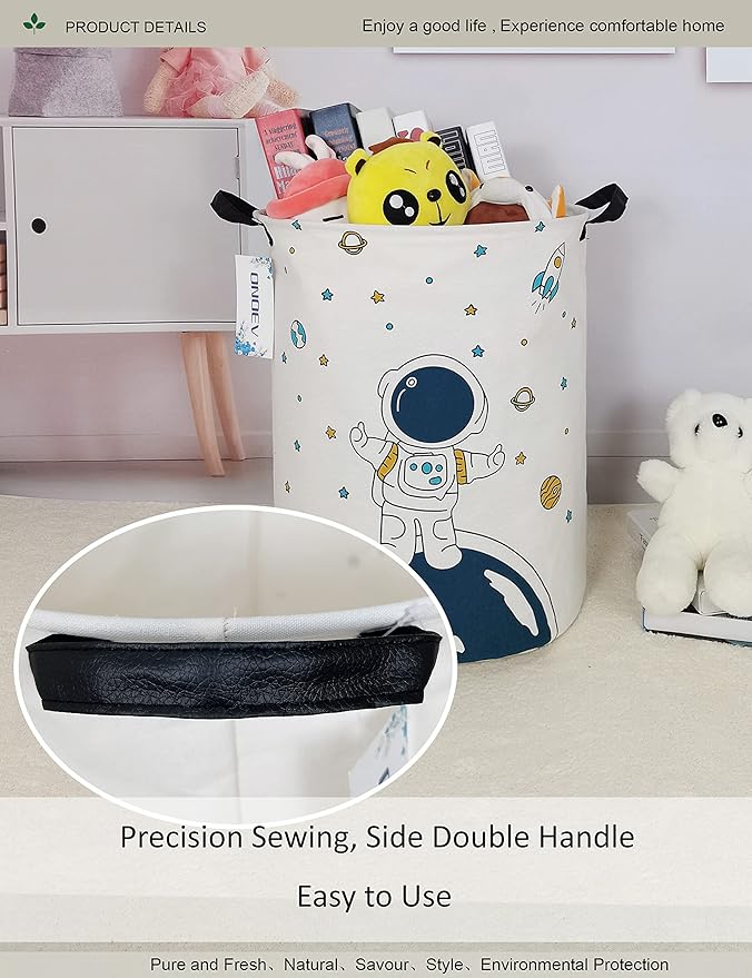 Round Fabric Storage Bin, Decorative Basket, Organizer Basket