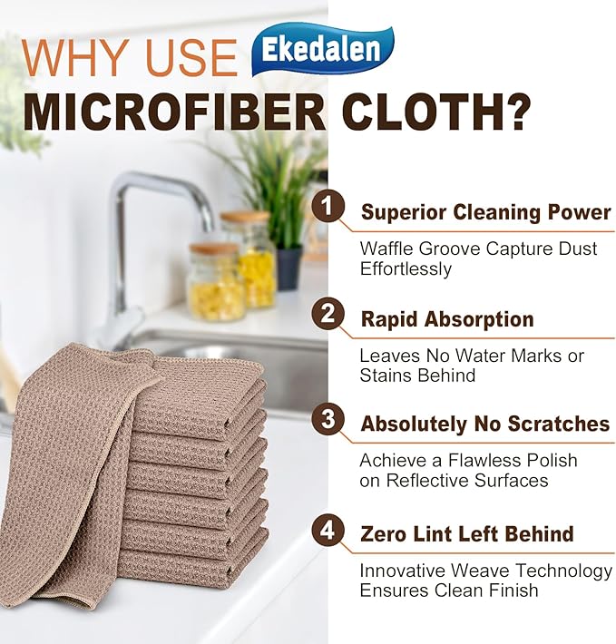 Microfiber Cleaning Cloth Waffle Weave