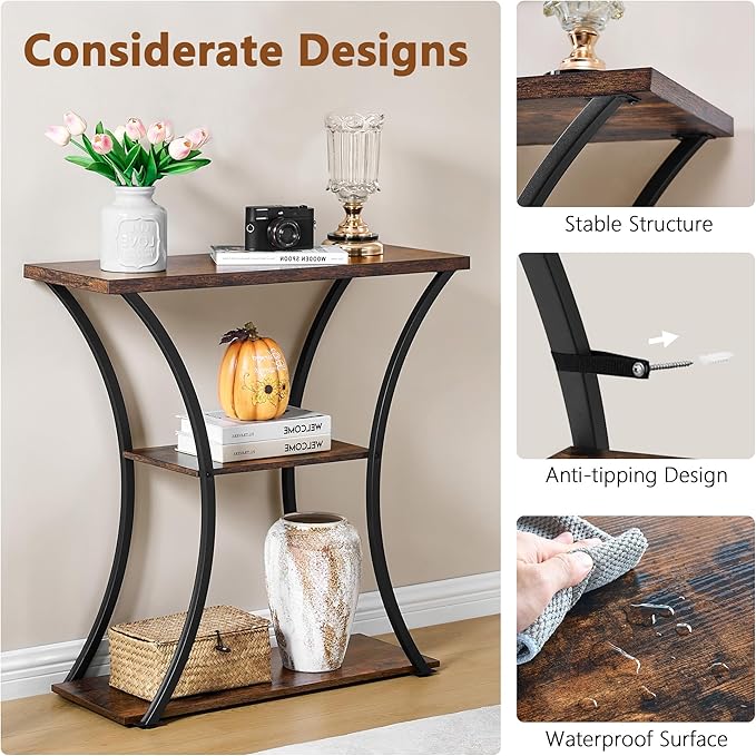 Hoctieon 3 Tier Console Table