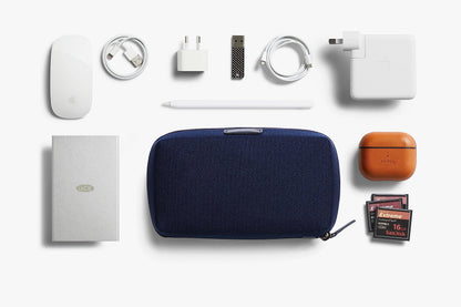 Bellroy Tech Kit (Tech Accessories Organizer Pouch, Zipper Closure, Stores Power Bank, Phone Charger, Cables & More) (Navy)