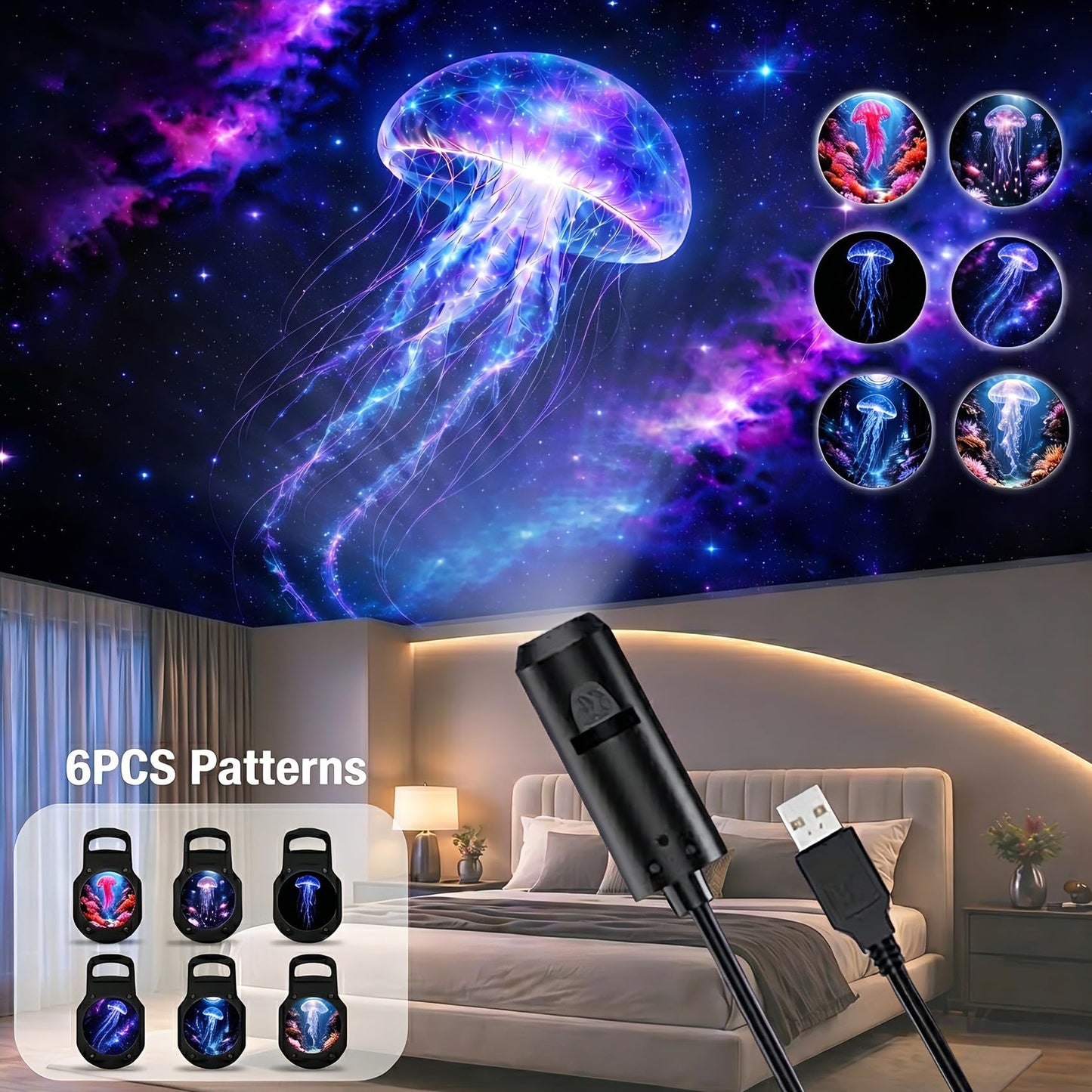 TnLnYn Tree of Life Projector Night Light 2-in-1 USB Mini LED Projection