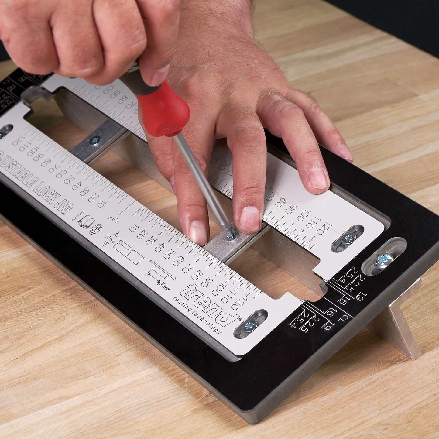 Trend Adjustable Trade Lock Jig for Mortice Lock and Latch Faceplates, Lock/JIG/B,Black