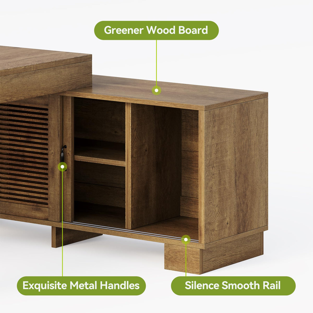 LITTLE TREE L Shaped Executive Desk, Large 63" Executive Desk with File Cabinet, Modern L Shaped Desk, Corner Computer Desk for Home Office & Business Furniture Workstation, Brown