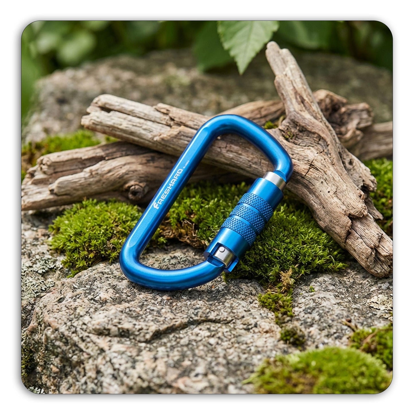 FresKaro 3 inch Locking Carabiner Clips-Twist Auto Lock Caribeener, Heavy Duty Keychain Key carabeaner Hooks, 7075 Aerial Aluminum Ultra Light, for Hammock, Hiking, Yoga Swing, Camping, 3pcs, Blue