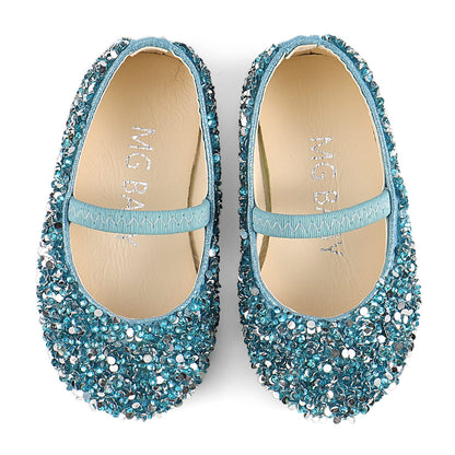 MK MATT KEELY Girls Princess Shoes Mary Jane Party Cosplay Shoes Dress Up Sandals for 2-7 Years Toddlers Little Kids Blue,9.5 UK Child