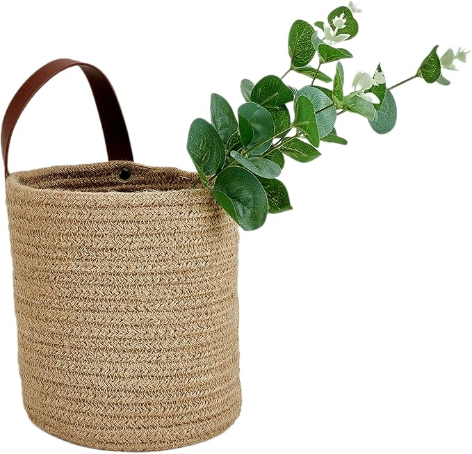 2pack Small Hanging Basket-Cotton Rope Wall Basket