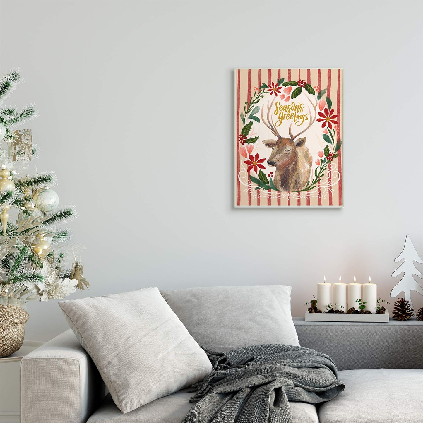 Stupell Industries 'Seasons Greetings Holiday Wreath Soft'| Wall Plaque Art