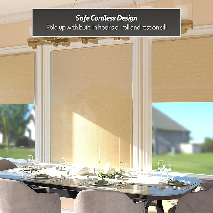Red Lantern Matchstick Cordless Window Shade