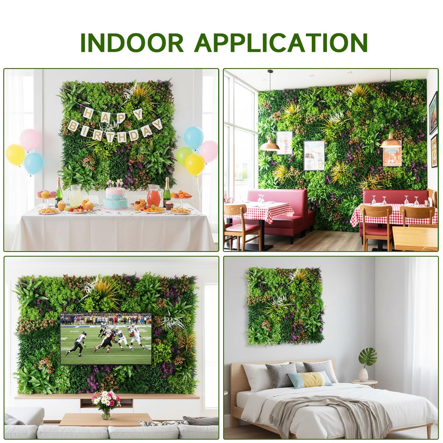 FOSZMAC 1PC 40"x 40" Artificial Grass for Wall, 3D Faux Boxwood Hedge Panels Green Wall Decor, Greenery Grass Wall Backdrop Panels for Indoor Outdoor Garden Backyard Ivy Privacy Fence Covering