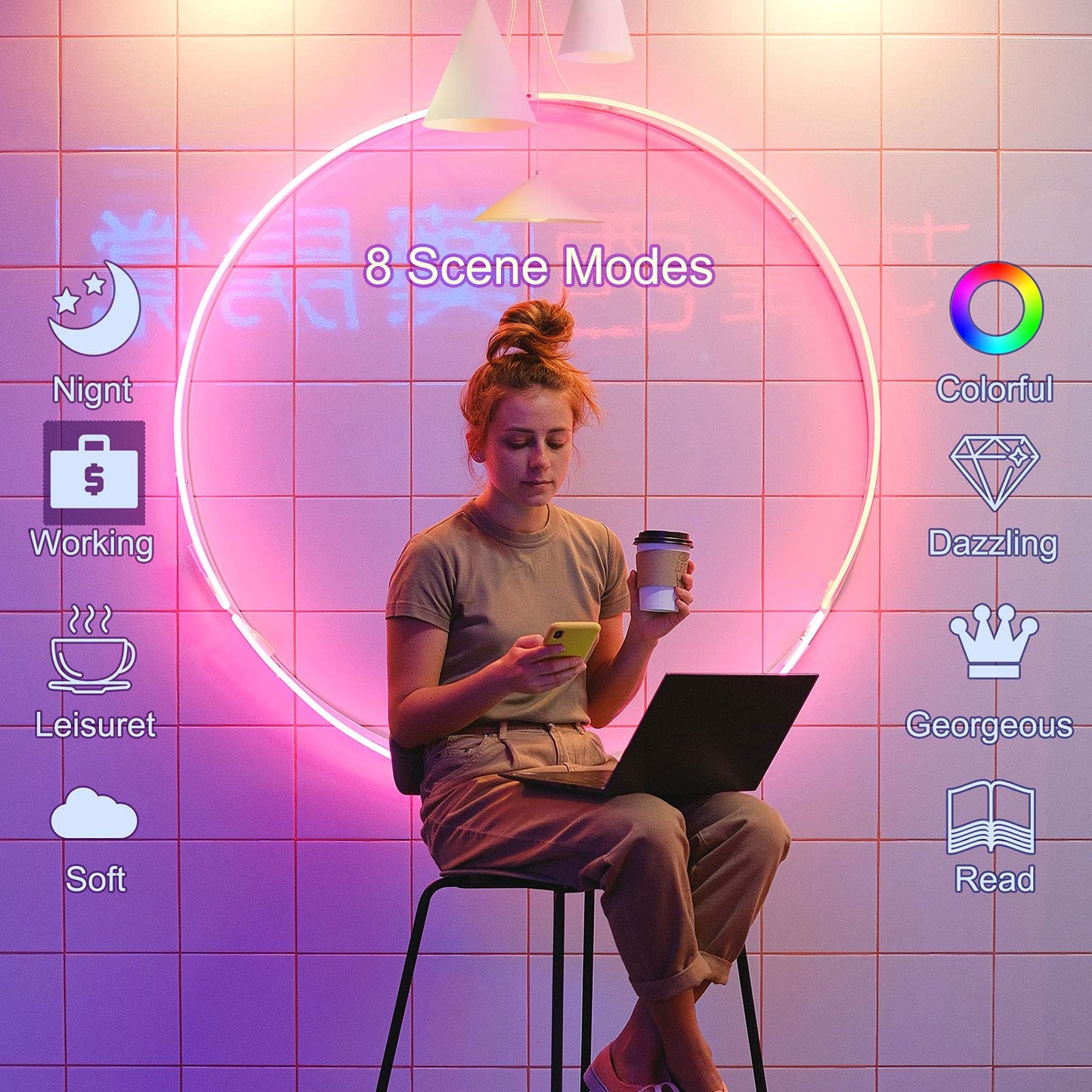 ANTELA Smart Bulb E14 Alexa Light Bulb C37 LED Dimmable Bulb RGB 16 Million Colors 2700-6500K, Smart Life APP Control, Voice Control, Compatible with Alexa, Google Home, 2PCS