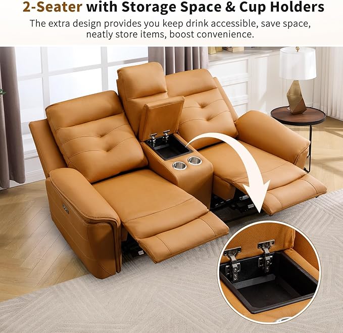 ANJ 2-Piece Faux Leather Power Recliner Sofa Set
