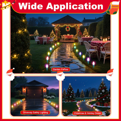 60 Pcs 7.5 Inch Christmas Light Stakes, Christmas Yard Stakes for C7 C9 Christmas Lights, Garden Path Walkway Holiday Decorations(Green)