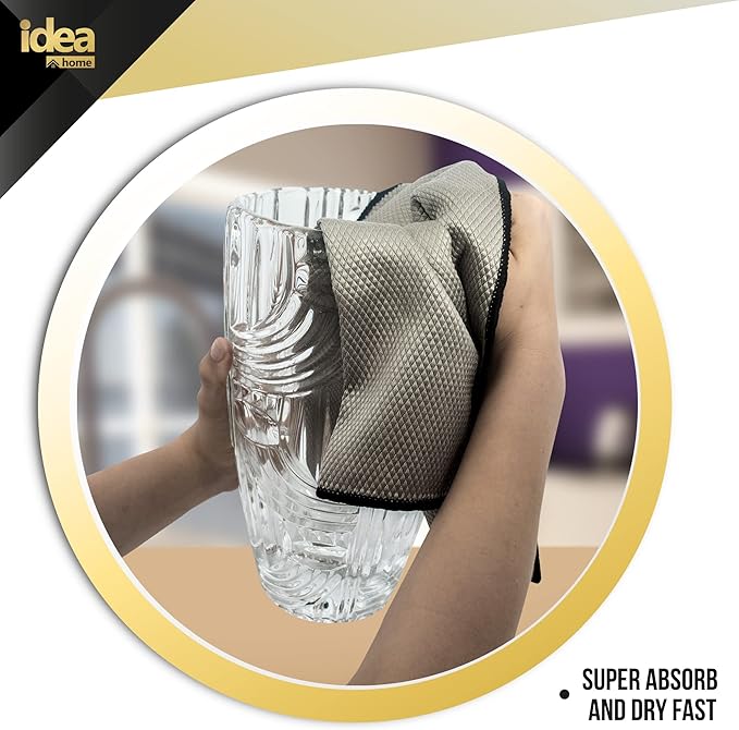 Idea Home Premium Fish Scale Microfiber Cloth – Ultra-Clear, Lint-Free &