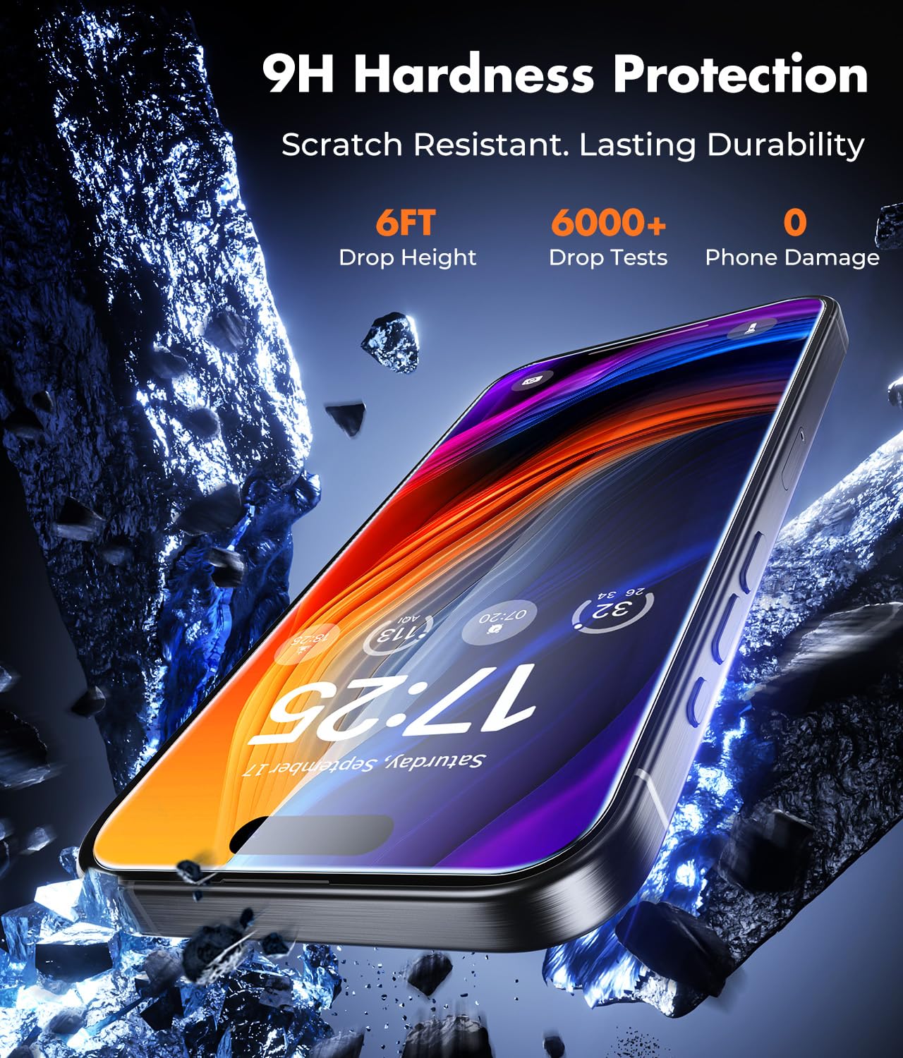 UNBREAKcable 2-Pack Screen Protector for iPhone 16e/13/13 Pro/14, Double Shatterproof Tempered Glass [Easy Installation] [9H Hardness] [99.99% HD] [Case Friendly] for Apple 13 Pro/13/14/16e 6.1 inch