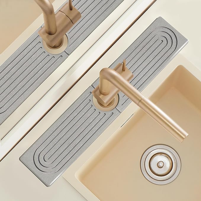 Diatomite Kitchen Sink Water Splash Guard, Modern Stylish Faucet Handle Drip