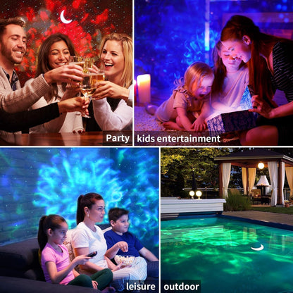 Galaxy Projector 3 in 1 Star Lights Projector with Nebula Moon Ocean, Kids Adults 3D Starlight with Smart Control Timer Voice Control, Compatible Alexa Google Assistant,for Bedroom Gifts