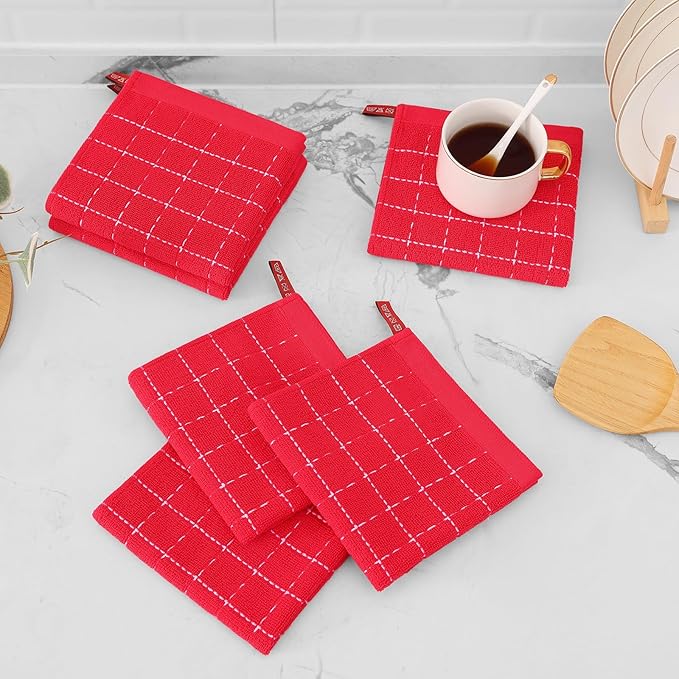 Mordimy 100% Cotton Terrycloth Kitchen Towels and Dishcloths Sets, Soft and