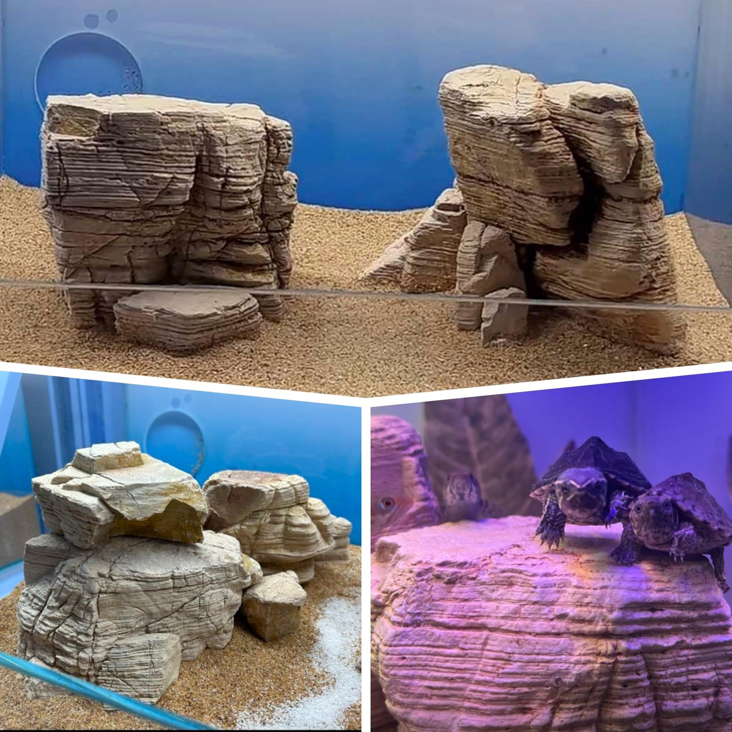 KINGRUI Aquarium Stone Rock 20lb Fish Tank Stone 2-8inch for Aquarium Landscaping, Terrariums, Vivarium Enclosures, Miniature and Fairy Gardens-7-8Pcs