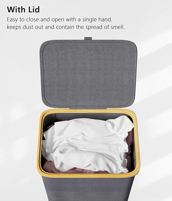 SUOCO Laundry Hamper on Wheels 100L, Clothes Basket
