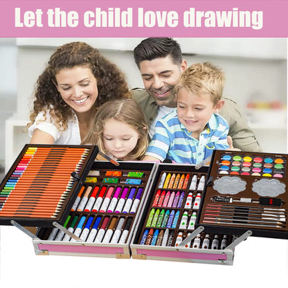 KINSPORY 139 PCS Art Set for Kids, Deluxe Painting Drawing Art Supplies Case Gift for Teens Boys Girls 4 5 6 7 8 9 10 11 12 (Pink)
