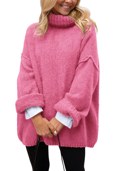 PRETTYGARDEN Oversized Sweaters for Women 2025 Chunky Turtleneck Sweater Fall Clothes Long Sleeve Tops Winter Clothing
