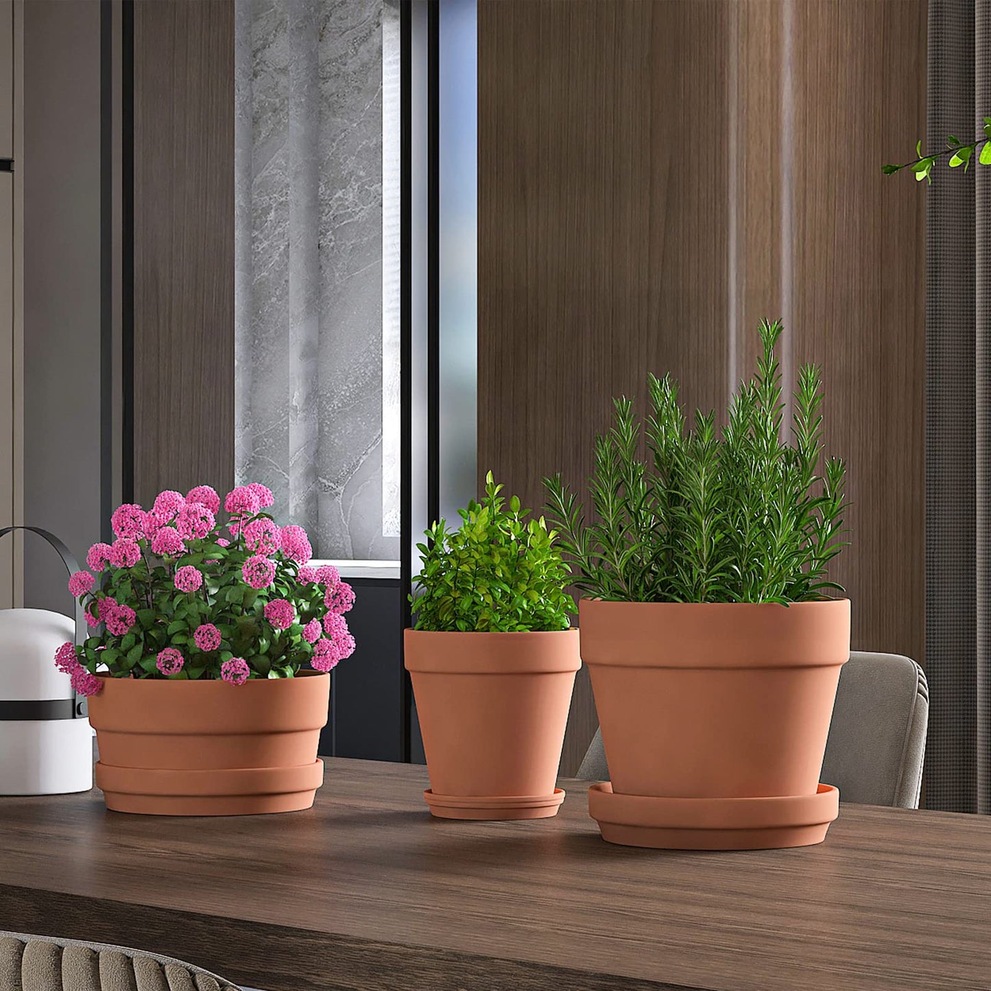 Fcacti 5.5 Inch Clay Pot for Plant with Drainage Hole - 8 Pack Large Terra Cotta Plant Pot, Clay Ceramic Pottery Planter Cactus Flower Pots Succulent Pot, Terracotta Pot for Indoor Outdoor Plant