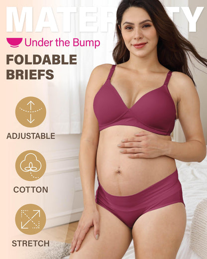Intimate Portal Maternity Knickers Pregnancy Underwear After Birth Foldable Under Bump Pants 6-Pk Epitome L